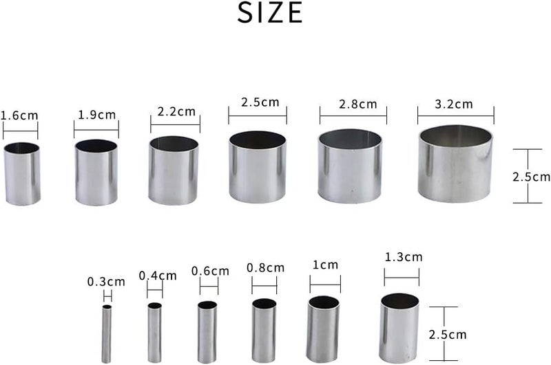 Fireboomoon 12 PCS Hole Hollow Punch Cutter Set with Storage Case,Stainless Steel Round Circle Ring Clay Cutters Ceramics Dotting Baking Indentation Mold Tools for Polymer Clay Pottery Handmade Craft - Image 2